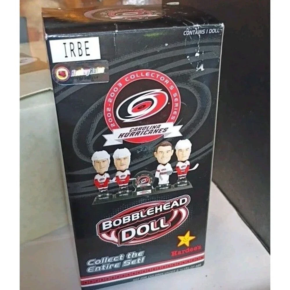 vtg Carolina Hurricanes Arturs Irbe Bobblehead Hardees  NEW OPEN BOX